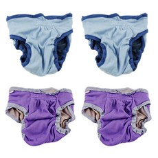 Petnine 寵物魔鬼氈禮貌褲 藍色 + 紫色, XS, 2套