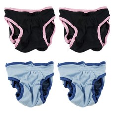 펫나인 반려동물 벨크로 매너팬츠 블랙 + 블루, XS, 2세트