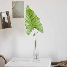 포홈 롱라인글라스 화병 + 카라몬스 조화, 화병(투명), 조화(그린), 1개