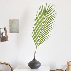 포홈 블랙앤화이트 플루토 화병 + 소철잎 조화, 화병(블랙), 조화(그린), 1개