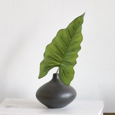 포홈 블랙앤화이트 플루토 화병 + 카라몬스 조화, 화병(블랙), 조화(그린), 1개