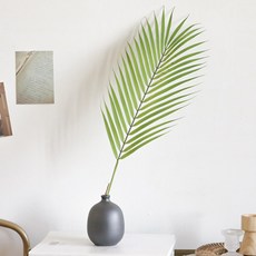 포홈 블랙앤화이트 라운드 화병 + 소철잎 조화, 화병(블랙), 조화(그린), 1개