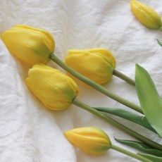 Forhome 鬱金香人造花束 5入, 黃色