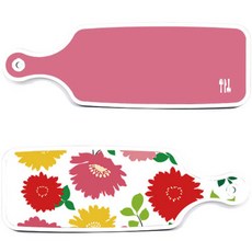 ROEM DESIGN 上菜用雙面砧板 菊花 粉紅色 白色, 菊花 粉紅色 白色, 粉紅色, 1個