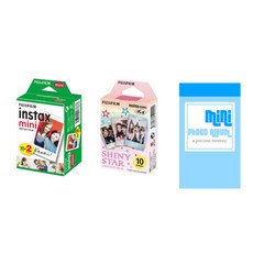 instax 拍立得 拍立得 底片 20張+底片 閃亮款 10張+單格相冊, 1套