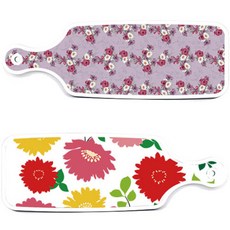 Roem Design 上菜用雙面砧板 菊花 粉紅色 白色, 菊花 粉紅色 白色, 碧藍色 花朵, 1個