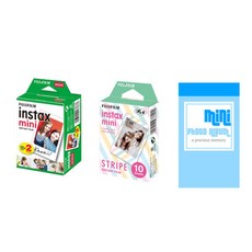 instax 拍立得 迷你膠卷 20 張 + 條紋 10 張 + 階段相冊, 1套