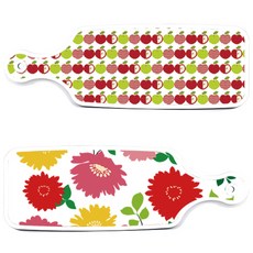 ROEM DESIGN 上菜用雙面砧板 菊花粉紅/白, 菊花粉紅/白, 蘋果白, 1個