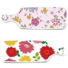Roem Design 上菜用雙面砧板 菊花 粉紅色 白色, 菊花 粉紅色 白色, 浪漫紅色花卉 淡粉紅色, 1個