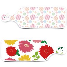 Roem Design 上菜用雙面砧板 菊花 粉紅色 白色, 菊花 粉紅色 白色, 線條 圓形, 1個