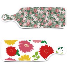 Roem Design 上菜用雙面砧板 菊花粉白, 菊花粉白, 黑綠色花園花卉, 1個