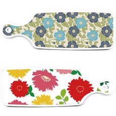 Roem Design 上菜用雙面砧板 菊花粉白, 菊花粉白, 花朵赭黃色, 1個