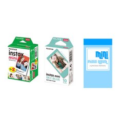 instax 拍立得 拍立得 底片 20張+底片 天藍色款 10張+單格相冊, 1套