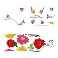 Loem 設計款上菜用雙面砧板 菊花粉白色, 菊花粉白色, 浪漫圖案花朵, 1個