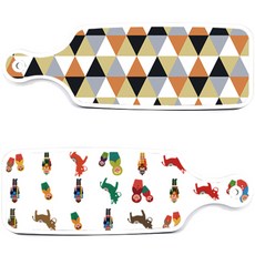 Roem Design 俄羅斯娃娃料理砧板組, 俄羅斯娃娃, 橘色V形圖案, 1套