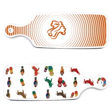 Loem 設計款俄羅斯娃娃上菜用雙面砧板, 俄羅斯娃娃, 白菜線條 橘色, 1個