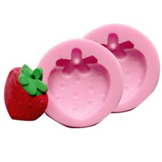 수제 2D 딸기 실리콘몰드 45mm 2p