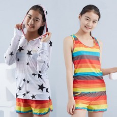 KOOGI ADVENTURE 女童連帽拉鍊泳衣 4 件套 KJ-H462