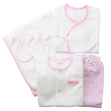 babybear 嬰兒愛心圖案服飾4件組 肚衣+手套+包巾+衣褲