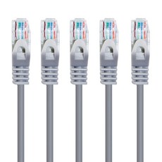 AVIVE 고급형 UTP CAT5E 랜선 케이블, 그레이, 5개, 2m 그레이, 5개, 2m