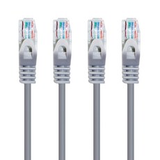 AVIVE 고급형 UTP 1m CAT6 랜선 케이블, 그레이, 4개