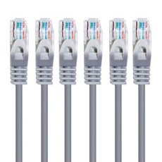 AVIVE 고급형 UTP 1m CAT5.E 랜선 케이블, 그레이, 6개