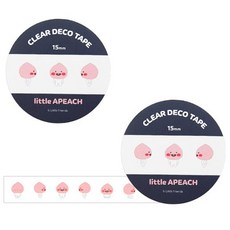 카카오프렌즈 리틀 프렌즈 투명 데코 테이프 폭 15mm x 길이 7m, 6 리틀 어피치 턴, 2개입