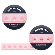 카카오프렌즈 리틀프렌즈 마스킹 테이프 폭 15mm x 길이 7m, 6 리틀 어피치 턴, 2개입