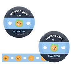 카카오프렌즈 리틀프렌즈 마스킹 테이프 폭 15mm x 길이 7m, 1 리틀 라이언 페이스, 2개입