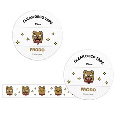 카카오프렌즈 투명 데코 테이프 폭 15mm x 길이 7m, 4 프로도 페이스, 2개입