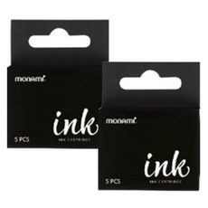 모나미 만년필 잉크 카트리지 5p, 02 별이 스친 밤하늘(Black), 2개입