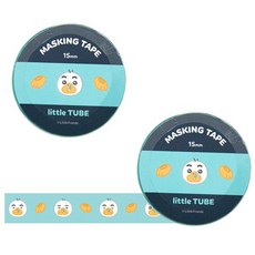 카카오프렌즈 리틀프렌즈 마스킹 테이프 폭 15mm x 길이 7m, 4 리틀 튜브 페이스, 2개입