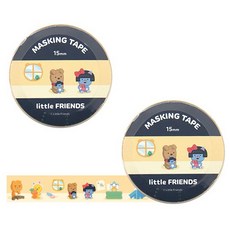 카카오프렌즈 리틀프렌즈 마스킹 테이프 폭 15mm x 길이 7m, 8 리틀 프렌즈, 2개입
