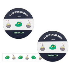 카카오프렌즈 리틀 프렌즈 투명 데코 테이프 폭 15mm x 길이 7m, 4 리틀 콘 페이스, 2개입