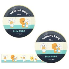 카카오프렌즈 리틀프렌즈 마스킹 테이프 폭 15mm x 길이 7m, 10 리틀 튜브, 2개입
