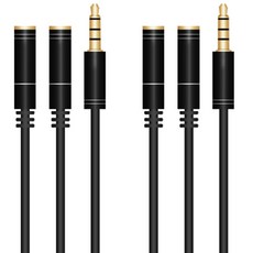 칼론 고급형 스테레오 커플 Y형 이어잭 케이블, APC-A13, 블랙, 2개