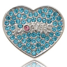 Luvice 施華洛世奇水鑽愛心高爾夫球標, A鍍銠, 1個