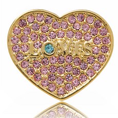 Luvice 施華洛世奇水鑽愛心高爾夫球標, B金色, 1個
