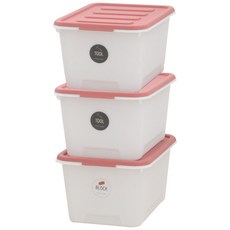 가쯔 멀티블럭 리빙박스, 레드, 24L, 3개