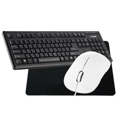 현대 키보드 HD-K2050 + 무소음 옵티컬 마우스 HD-M5500 + 마우스 패드 GSMP-2, HD-K2050, HD-M5500, GSMP-2, 키보드, 패드(Black), 마우스(WH)