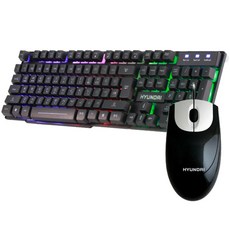 현대 키보드 HD-K2300LED + 마우스 HD-M5000, HD-K2300LED, HD-M5000, Full Back, Black