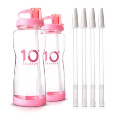 10 Degree CELSIUS 吸管水瓶 2L 2入 + 附加吸管 4入, 櫻花