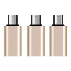 칼론 USB TYPE C to micro 5pin 변환젠더, 28mm, 골드, 3개
