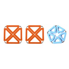 Dual 鍋墊 方形橘色2入 + 五角形藍色, 混合顏色, 1套
