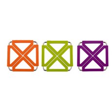 Dual 方形隔熱墊 橘色 + 綠色 + 紫色, 混合顏色, 1套