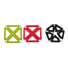 Dual 鍋墊 方形綠色 + 紅色 + 五角形黑色, 混合顏色, 1套