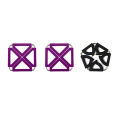 Dual 鍋墊 方形紫色2入 + 五角形黑色, 混合顏色, 1套