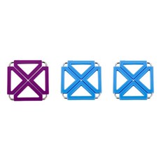 Dual 折疊隔熱墊 方形 紫色+藍色 2入, 混色, 1套