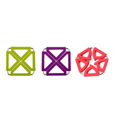 Dual 鍋墊 方形 綠色 + 紫色 + 五角形 紅色, 混合顏色, 1套