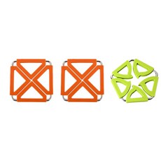 Dual 鍋墊 方形橘色 2入 + 五角形綠色, 混合顏色, 1套
